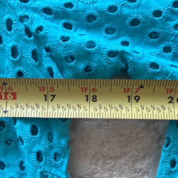 Gretchen Scott Designs Turquoise Eyelet Blouse - Picture 4 of 5